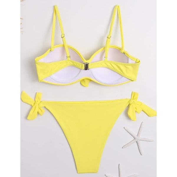Kvinners Bikini Volang Topp Side Tie Bunn Todelt Badetøy