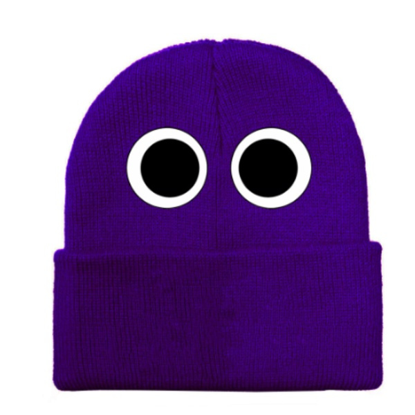 Rainbow Friends neulottu pipo painettu pipo talvi lapsille Tumman violetti