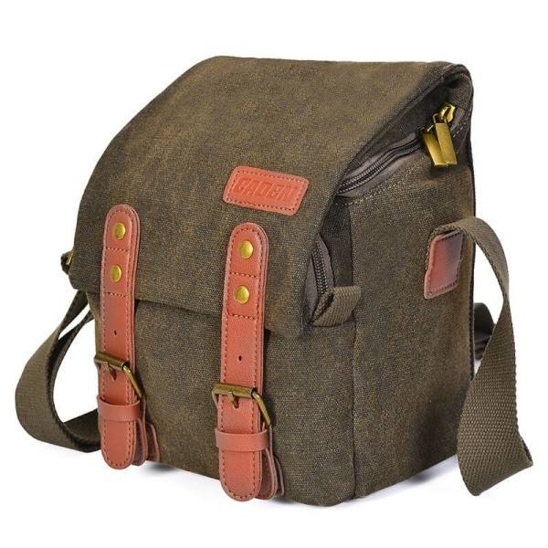 Caden N1 Kameraväska Retro Canvas Kaffe 18x12,5x21cm Kaffe