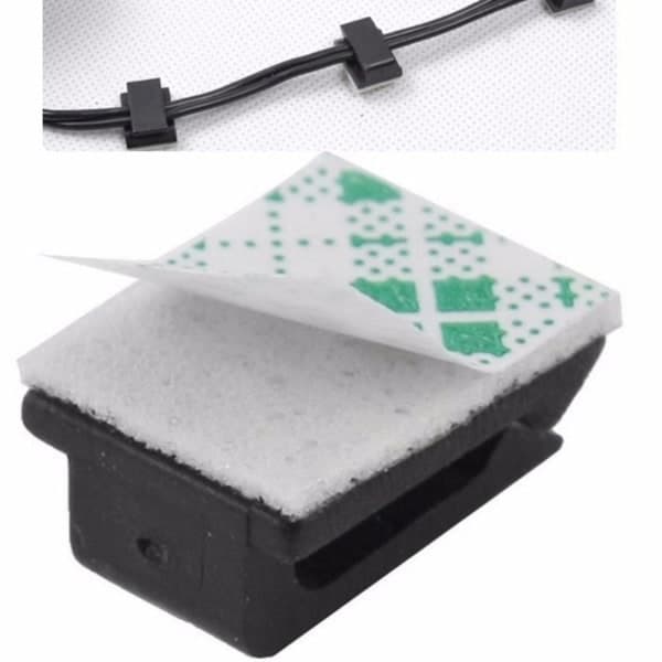 Selvklebende bilfeste klemme GPS datakabel lysledning svart one-size 100stk