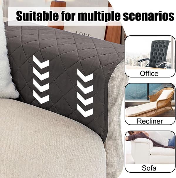 Sofaarmlene-organisering, bomullslin og polyester, 6 lommer, for sofaer og hvilestoler, stue, svart, 50 x 90 cm