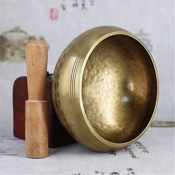 Sett med klassiske tibetanske sangskåler for lydhealing, chakra