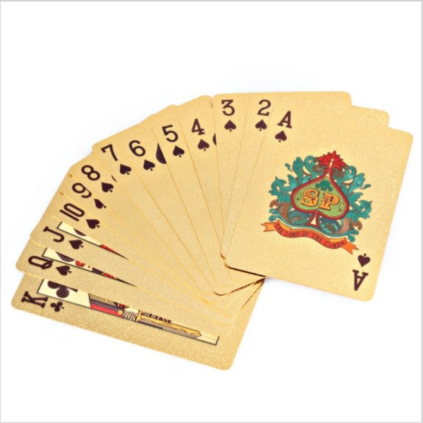 100 $ Kulta Muovi PVC Pokeri Vedenkestävät Pelikortit Pakka Kulta