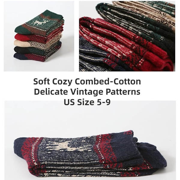 5 par (stil B) Vinterstrømper - Husstrømper - Hjemmestrømper - Opvarmede strømper - Fleece strømper - Tykke strømper - Sutsko strømper - Varme strømper - Sengestrømper - Foret
