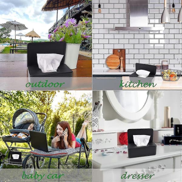Wet Wipe Storage Box Wet Wipe Dispenser Holder Tissue Storage Box with Lid Dustproof Black