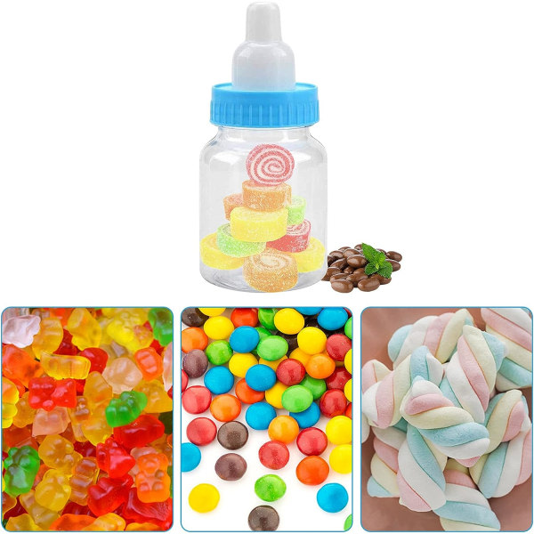 Galaxy Baby Shower Favours, Mini-plastflaska med mjölknipplar Godislåda för festtillbehör (sininen)
