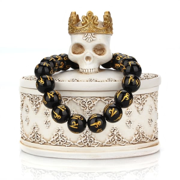 Galaxy Resin Crown Skalle Oppbevaringsboks Kreativ Oppbevaringsboks Halloween Dekorasjon