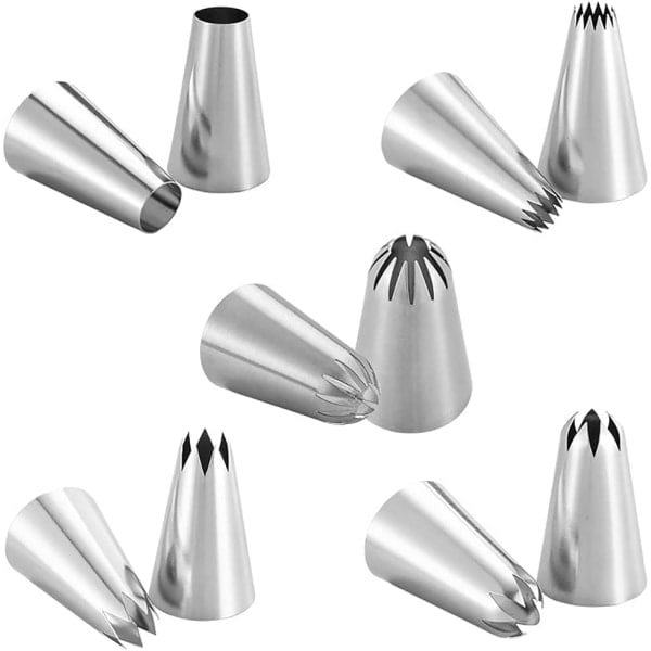 5 st/ set ， Dekorationsset i rostfritt stål Tips ， För cupcakes Kakor Dekorera kakor (silver)