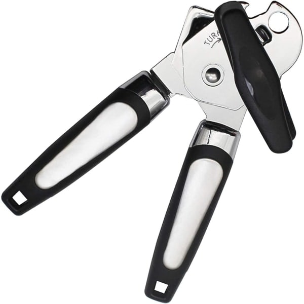 Manuaalinen ruostumattomasta teräksestä valmistettu konservinavaaja, jossa on suuri kääntöpyörä ja terävä terä Professional Heavy Duty, Ergonomisesti suunniteltu sileä reuna J
