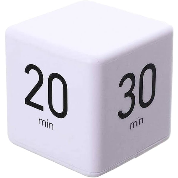 Kjøkkentimer (hvit 15-20-30-60 minutter), Cube Timer Stoppklokke