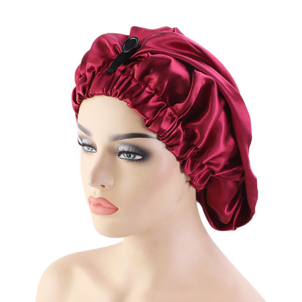 Extra Stor Satin Silky Bonnet Sovhuva Lång Satin Bonnet Cap A2