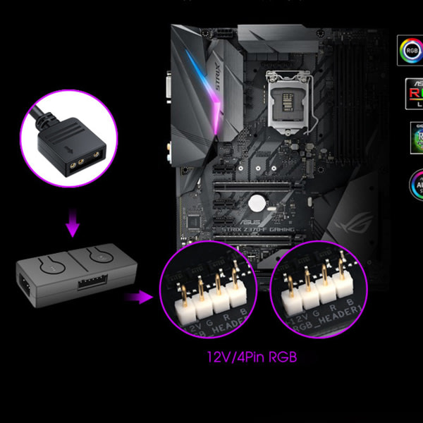 RGB-ohjain 5V - 12V 4-nastainen RGB-siirtokeskus Sata-liitäntä MSI RGB-tuulettimille