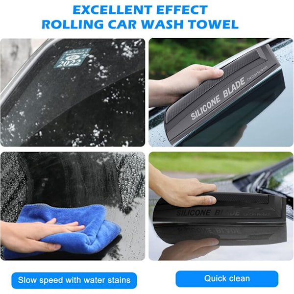 Silikon Bilsqueegee - Silikonskrapa för Bil: Silikonsqueegee, Bilsqueeges, Fönstertorkare för Kaross och Glas, Fönster, Speglar