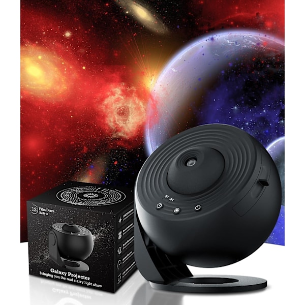 13 i 1 Planetarium Galaxy Projektor, 8k Stjärnprojektor med Timer, Nebula Stjärn Nattljus för Barn Vuxna, Sovrum Tak Dekor, Hemmabio, Birt black