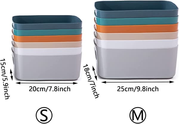 Färgglada Plastförvaringskorgar Badrumshyllor Korgar Köksorganisation Lagerbox (Medium)