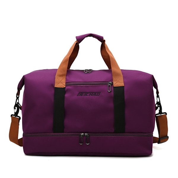 Stor Duffel Bag, Letvægts Gymnastiktaske til Rejser Lilla Purple