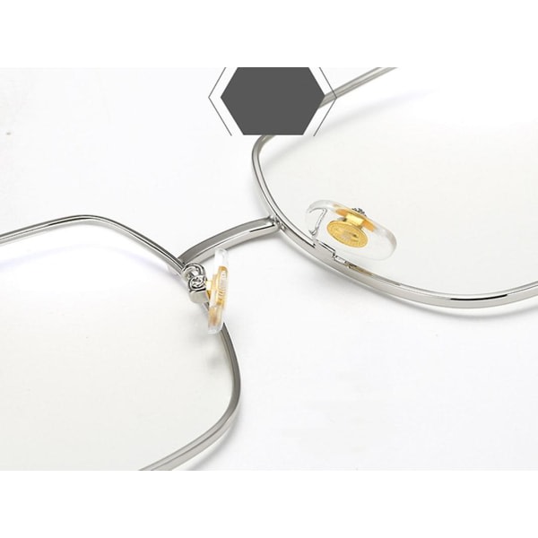 Galaxy Blått lysblokkerende fyrkantiga glasögon metall optisk antirefleksglass (roséguld) Rose Gold
