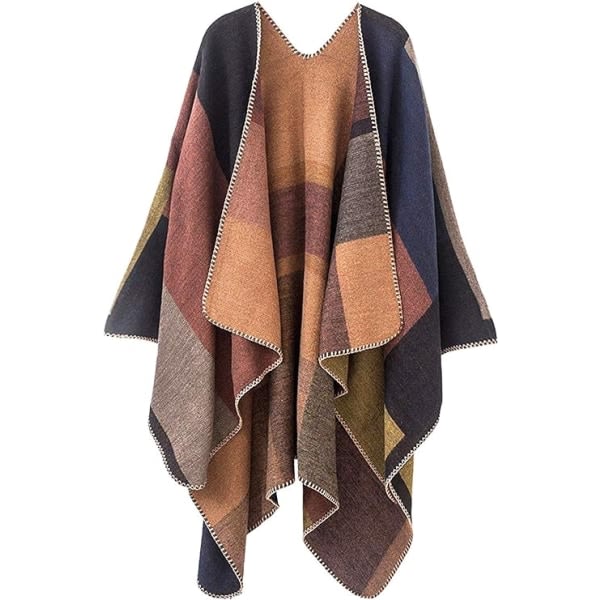 Damsjal Scarf Cape Tyk Elegant Varmt Vinter Stor Størrelse