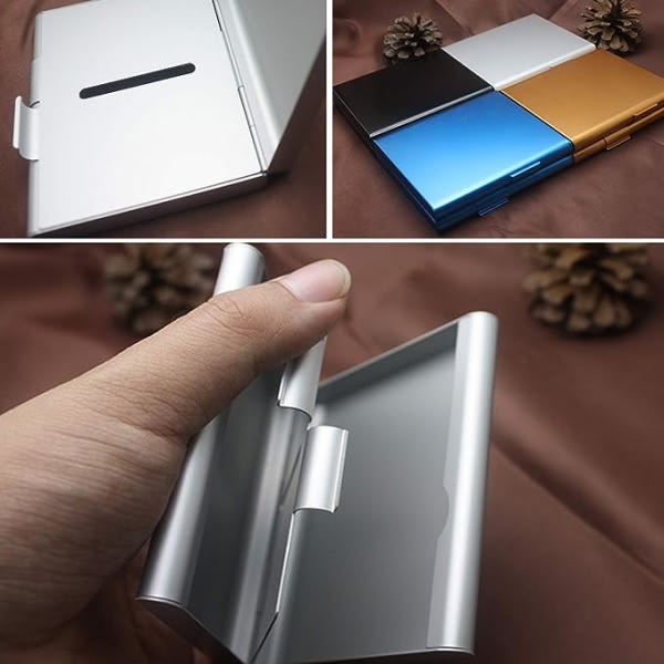 TG 2 lättvikts ultratunna cigarettförpackningar i rostfritt stål (silver/