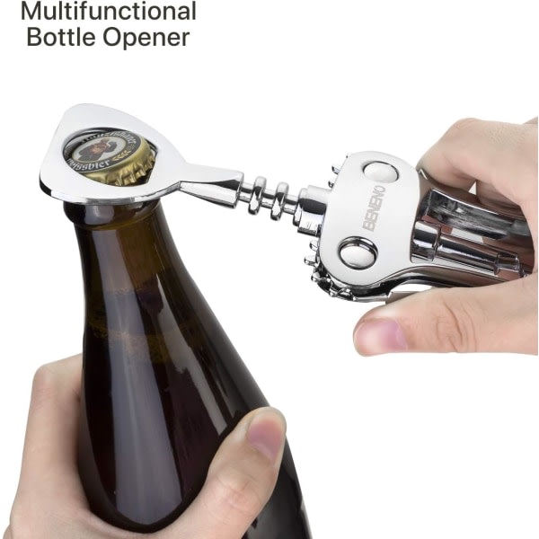 Vin?ppnare, Zinklegering Premium Wing Corkscrew Vinflask?ppnare med multifunksjonell flask?ppnare, oppgradering