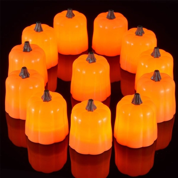 LED pumpe te-lys, oransje høye lys (12 stk, oransje)