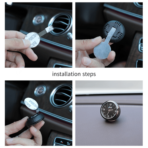 Bilklocka Luminous Elektronisk Kvartsklocka Dekorativ Klocka (Volvo) 2-pack