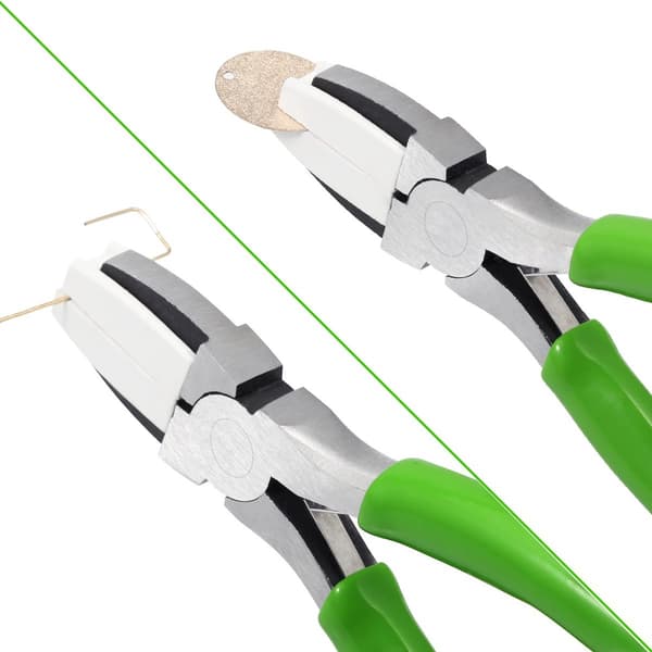 LEONTOOL 2-pack 5-tums plattång med dubbla nylonbackar med 2 utbytesbackar i nylon för rätning av tråd och smyckestillverkning, grön