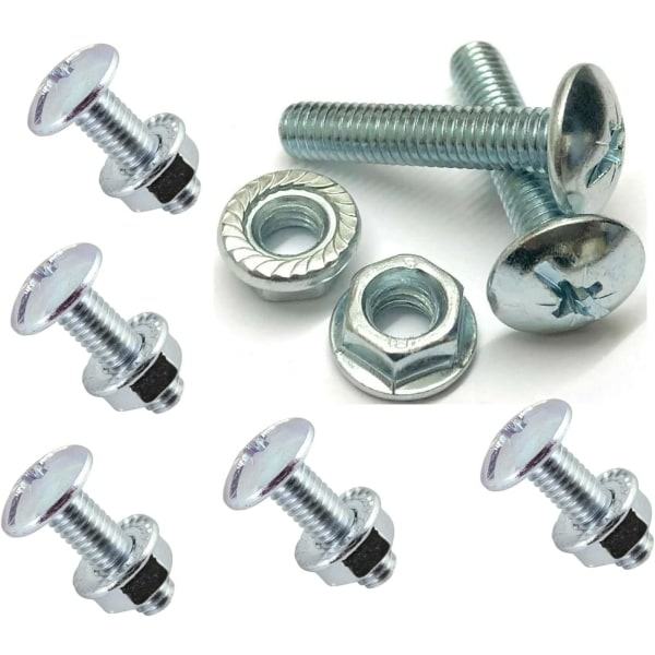 M6 X 25 mm tak- og kabelrenneskive med flensmutter M6 (6 mm) X 25 mm takkabelskålbult Kupolhode med tannet sekskantflensmutter Stål - 20 stk.