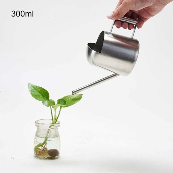 11OZ/300ml Børstet Rustfrit Stål Tyk Vandkande Lang Tud Mini Vandkande til Bonsai Blomster Planter i Have Hjemmekontor Terrasse