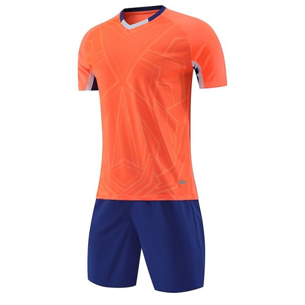 Nya Barn Fotbollströjor Vuxen Fotbollsuniformer Kit Herr Barn Futbol Träningsdräkt Löpsport Tröjor Set S Orange(59072)