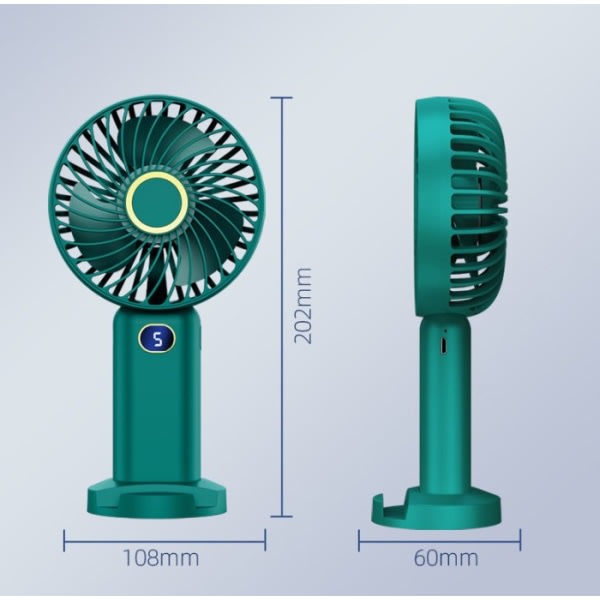 TG Käsikäyttöinen tuuletin, USB-ladattava kannettava minituuletin, 5 nopeutta pieni