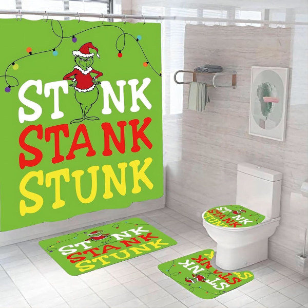 Sæt af 4 styk julebruserefterhæng 72 x 72 tommer Grinch