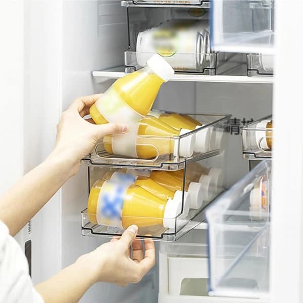 Can rack for refrigerator and kitchen cabinets, can rack for refrigerator storage of beverage cans, stackable plastic can dispenser, beverage can, fruit snack_yux