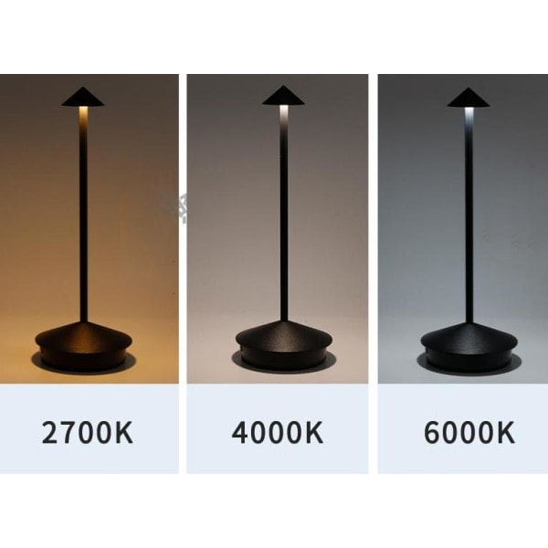 För Pina Pro Aluminium Dimmerbar LED-bordslampa, IP54-klassad, laddningsbas med kontakt, höjd 29 cm, vit bordslampa white