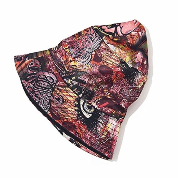 Quanhaigou Bucket Hat för Män Kvinnor, Packbara Vändbara Tryckta Solhattar, Fiskehatt för Utomhus Sommarresor Vandring Strand