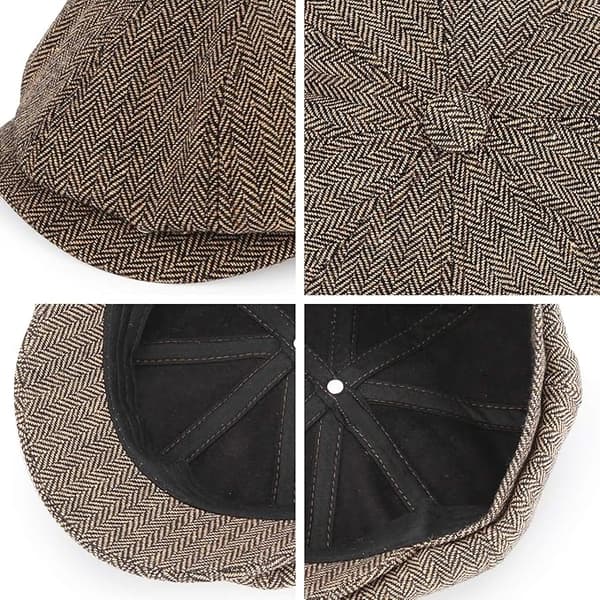 Baker Boy Hatt 8 Panel Fiskbenstweed Gatsby Hatt Ivy Irish_yux