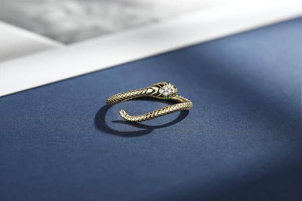 Slange Ring 925 Sterling Sølv Ring Justerbar Åpen Ring