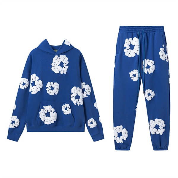 DENIM TEARS Kapok-skum trykt amerikansk par sweater hoodie sweatpants afslappet sæt trendy mænds ins M