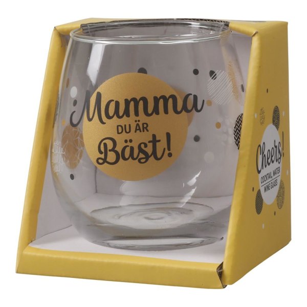 Cheers Glas \"MAMMA Du är bäst\" Dricksglas Transparent Transparent