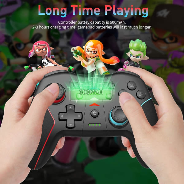 Trådløs kontroller for Switch/Switch Lite, RegeMoudal Wireless Pro Controller Switch Fjernkontroll for Gamepad Joystick (Rød)