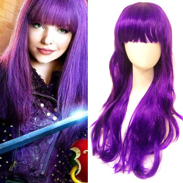 TG Descendants 2 Cos Kostyme Mal Parukk Lang Parukk