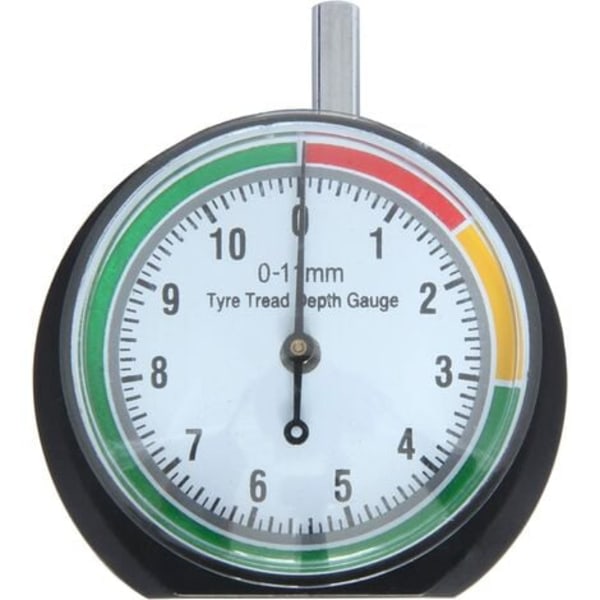 Däckmönsterdjupmätare - Djupmätverktyg - 0-11 mm/ 0-0,43 tum - Urtavla Diameter 44 mm (1,7 tum) - Tryckmätare för C