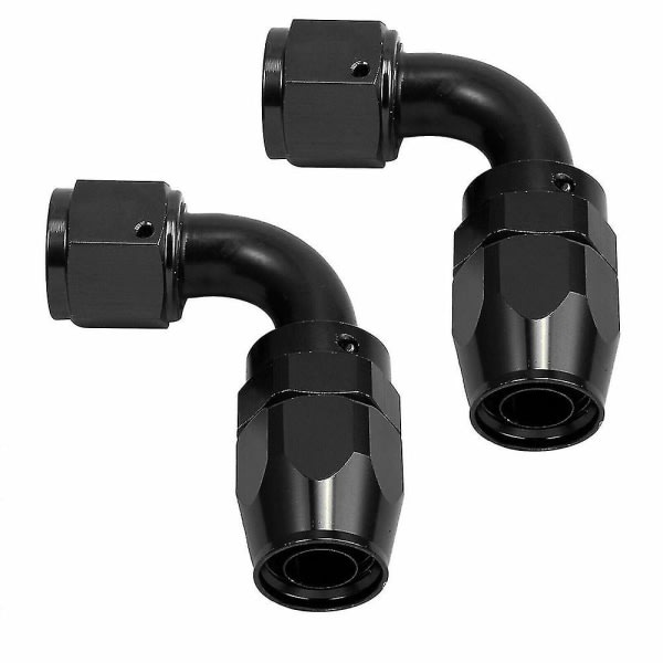 2x An -10 An10 Slangekobling Jic 90 Grader Rask Strøm Stealth Black Slange UK Lager