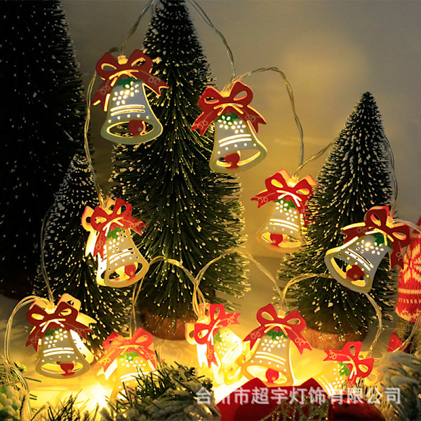 LED julelysstreng smedejern julemand snemand hjorte juletræ jule strømpe dekoration lys jul 【Warm Light】Christmas Mix and Match 2AA battery model - 1.5m 10 lights