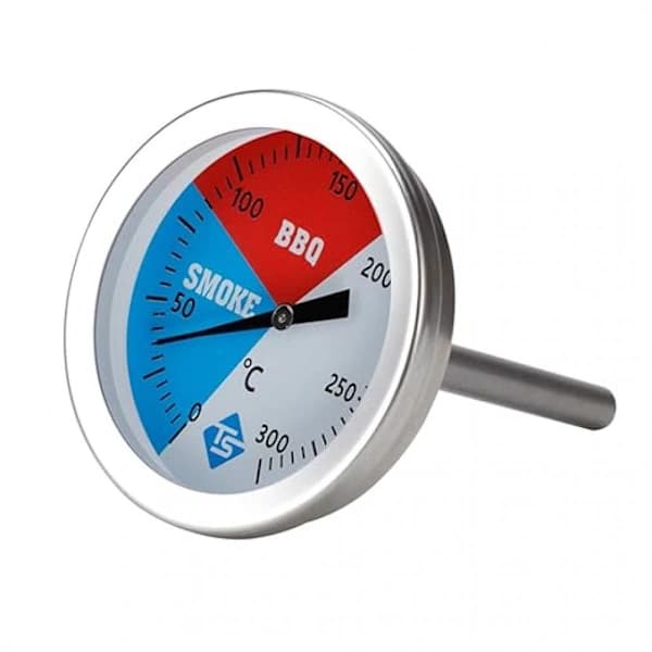 Kullgrilltermometer med rustfri stålsonde, vanntett overflate, justerbar montering for BBQ-røyking