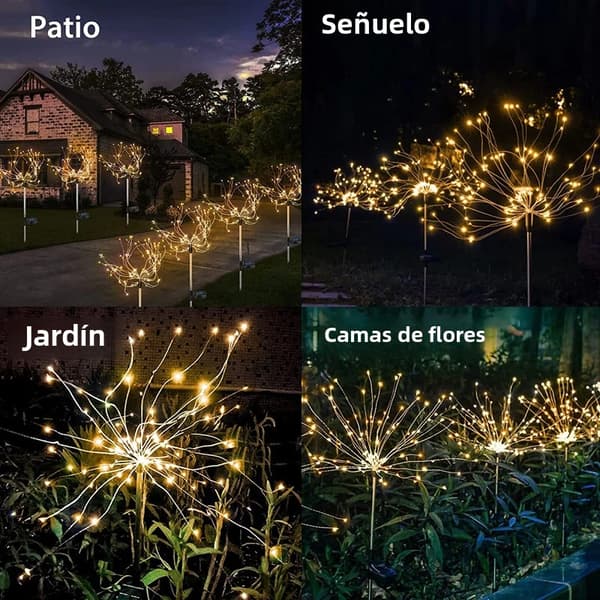 Vanntette solcellehagelys med 8 LED-lysmoduser for utendørs bruk, Fleur-de-lis-form, hjemmeinnredning RGB 360LED 8MODES