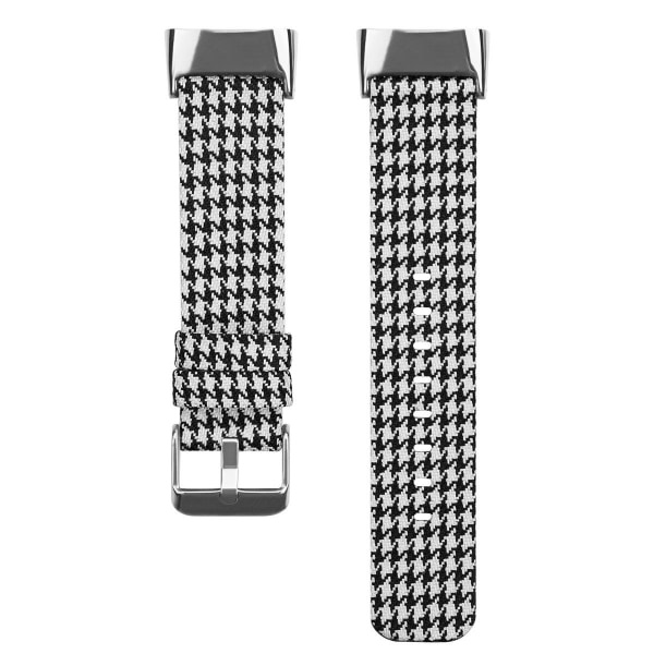 Armbånd til Fitbit Charge 5 Nylon Sort & Hvid 120-160mm Sort, Hvid