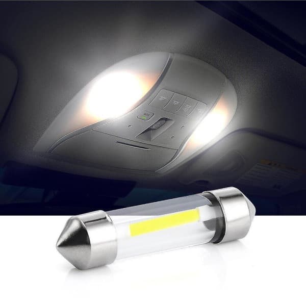 31/36/39/41mm 12vC5W Dobbelthodet Bil SMD Feiteng COB LED Innvendig Lys, Hvit[C] 5pcs 36MM