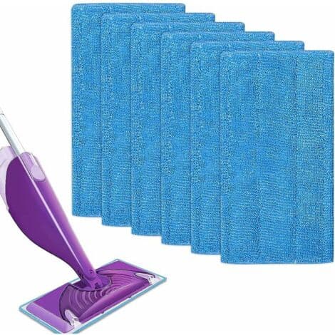 6 stk Swiffer WetJet Mist gjenbrukbare mikrofibermoppputer for gulvrengjøring (blå 6 stk)