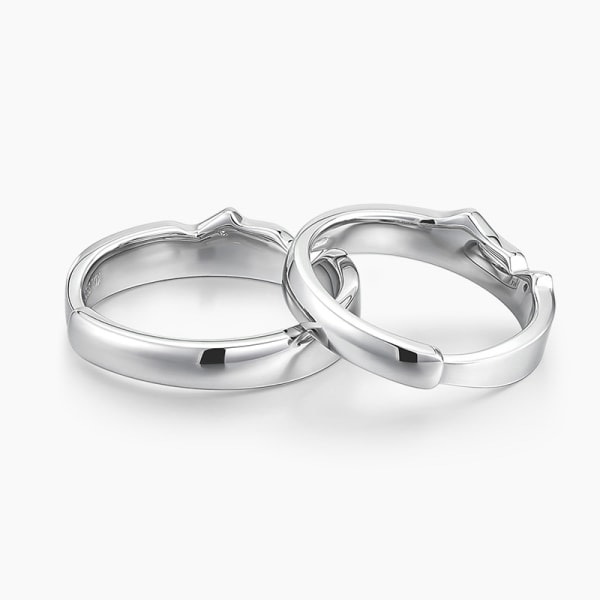 Heartbeat curve par ring s925 sterling silver män och kvinnor ett par nisch design mode enkel present